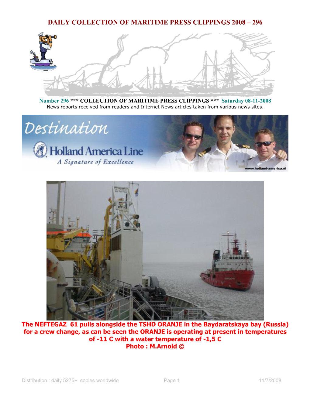 Daily Collection of Maritime Press Clippings 2008 – 296