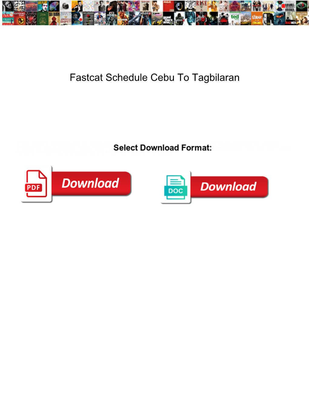 Fastcat Schedule Cebu to Tagbilaran