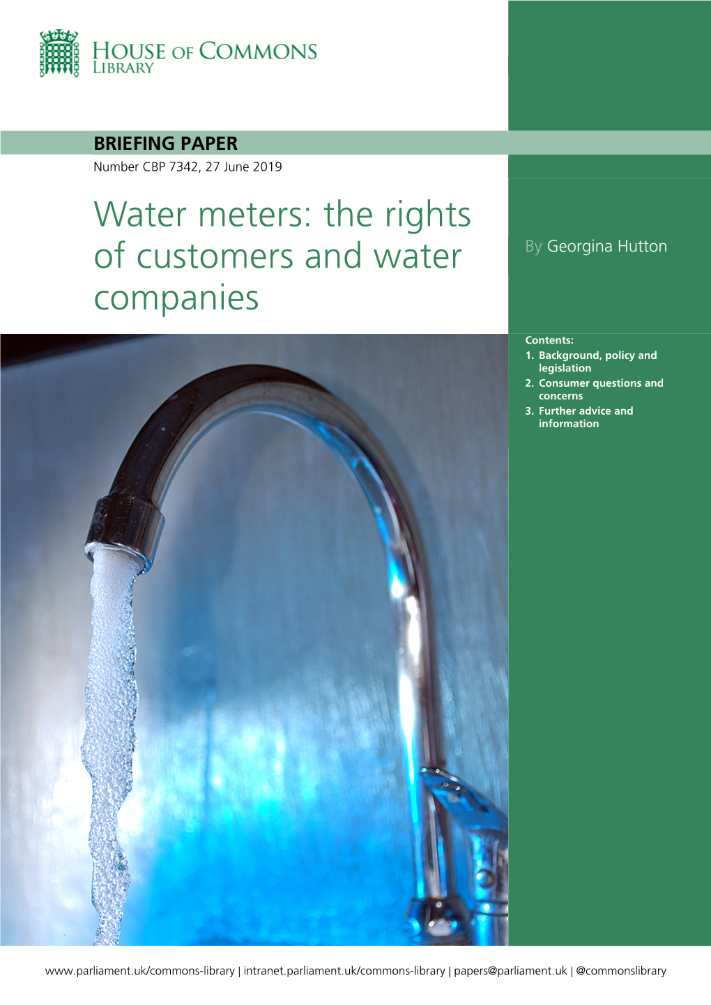 Water Meters: the Rights of Customers and Water Companies