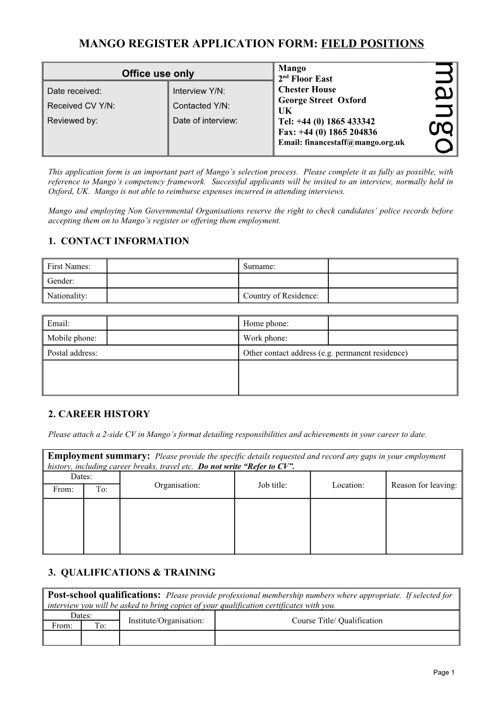 Agency Assignment Request Form