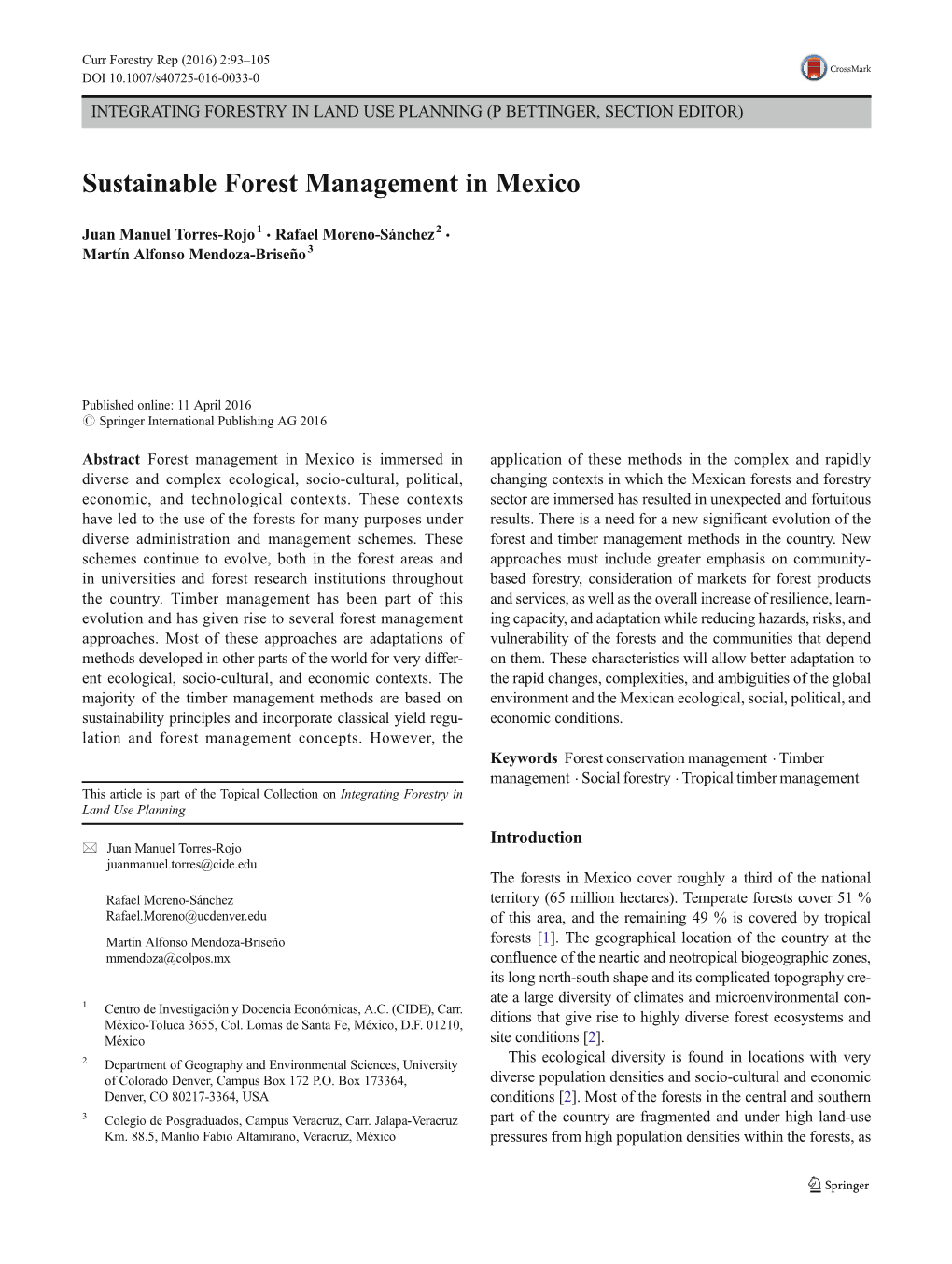 Sustainable Forest Management in Mexico