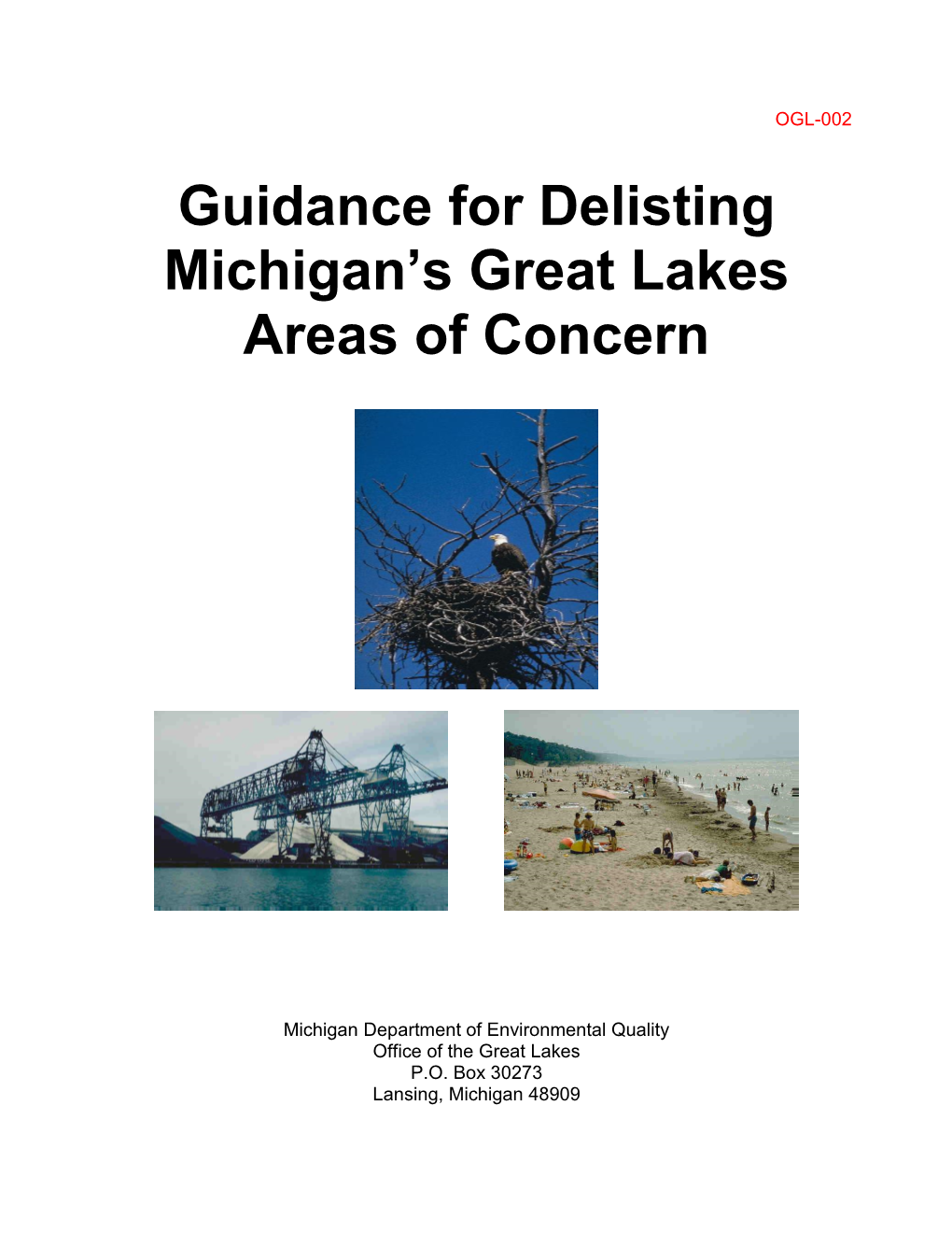 Guidance for Delisting Michigan's Great Lakes Areas