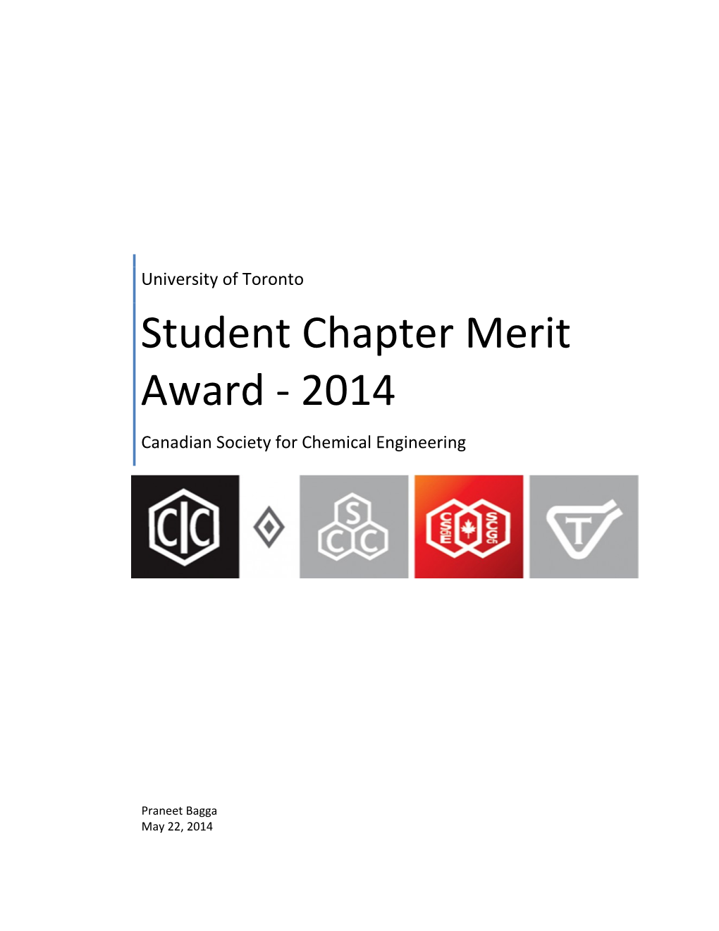 University of Toronto Student Chapter Merit Award - 2014