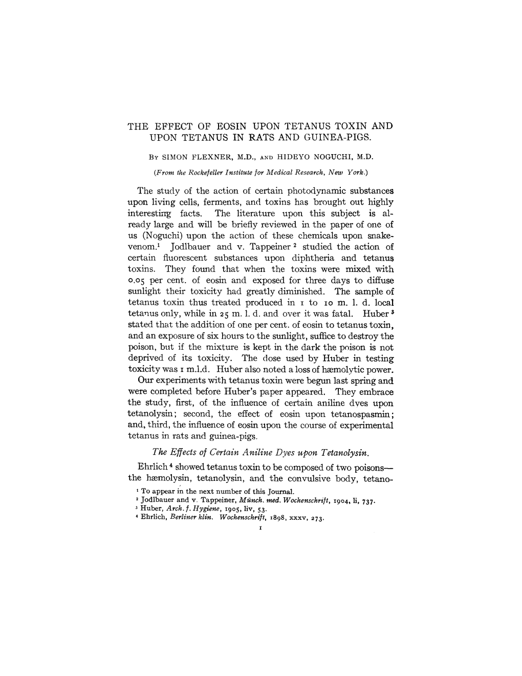 The Effects of Certain Aniline Dyes Upon Tetanolysin