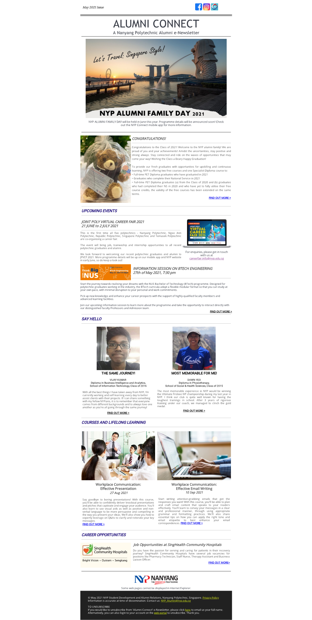 ALUMNI CONNECT a Nanyang Polytechnic Alumni E-Newsletter