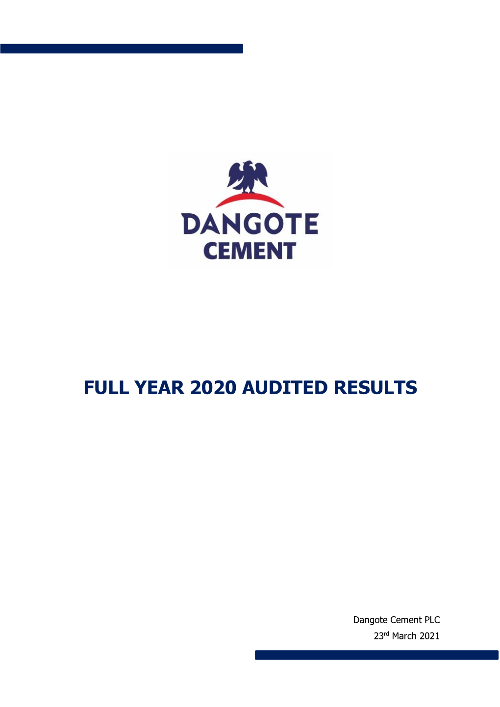 Full Year 2020 Audited Results