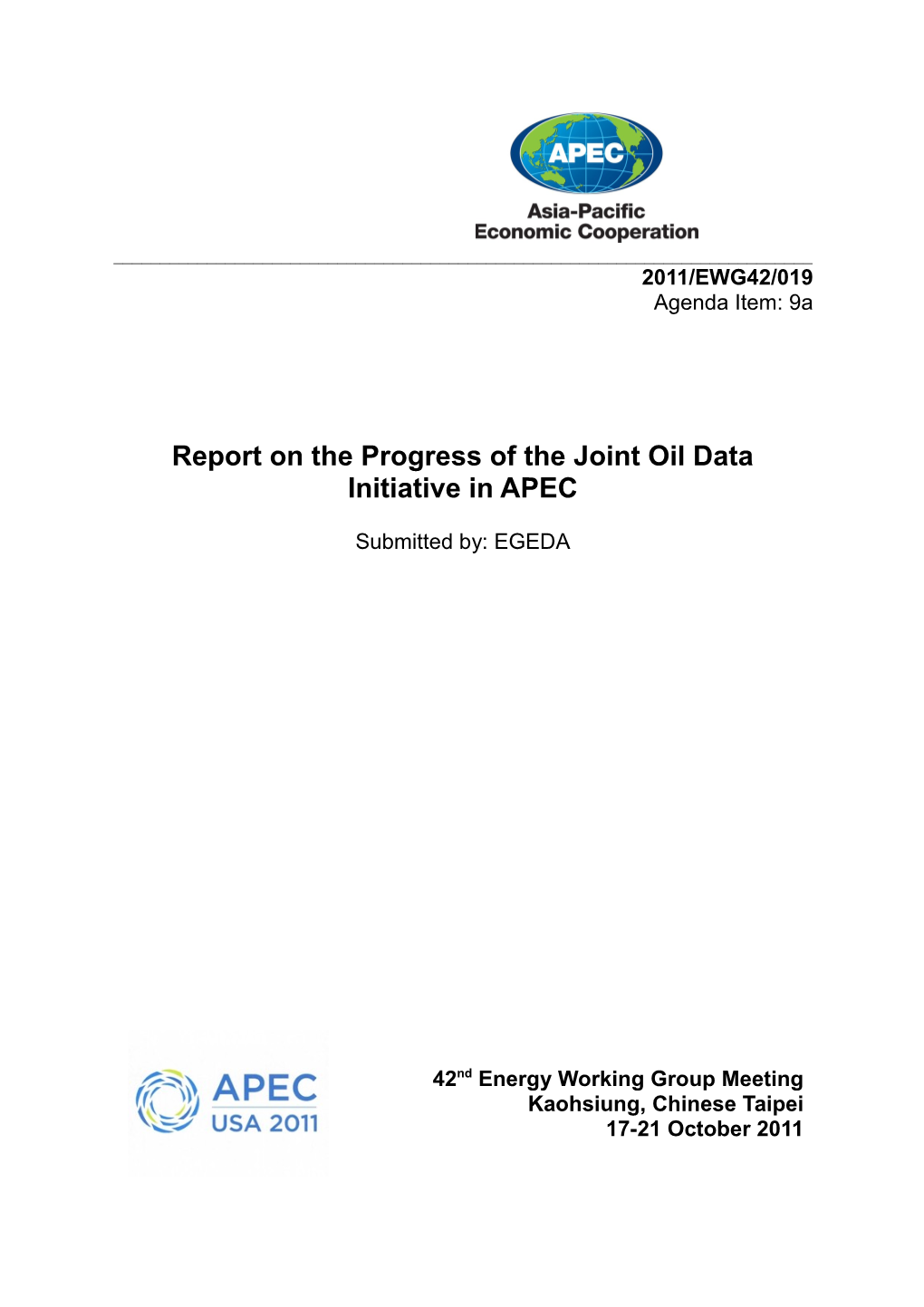 Report on the Progress of the Joint Oil Data Initiative (JODI) in APEC After EWG31