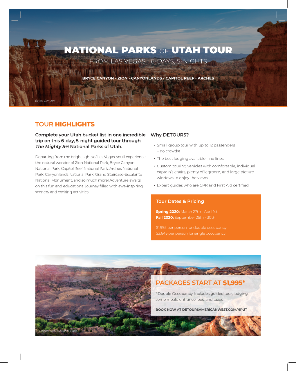 National Parks of Utah Tour from Las Vegas | 6-Days, 5-Nights