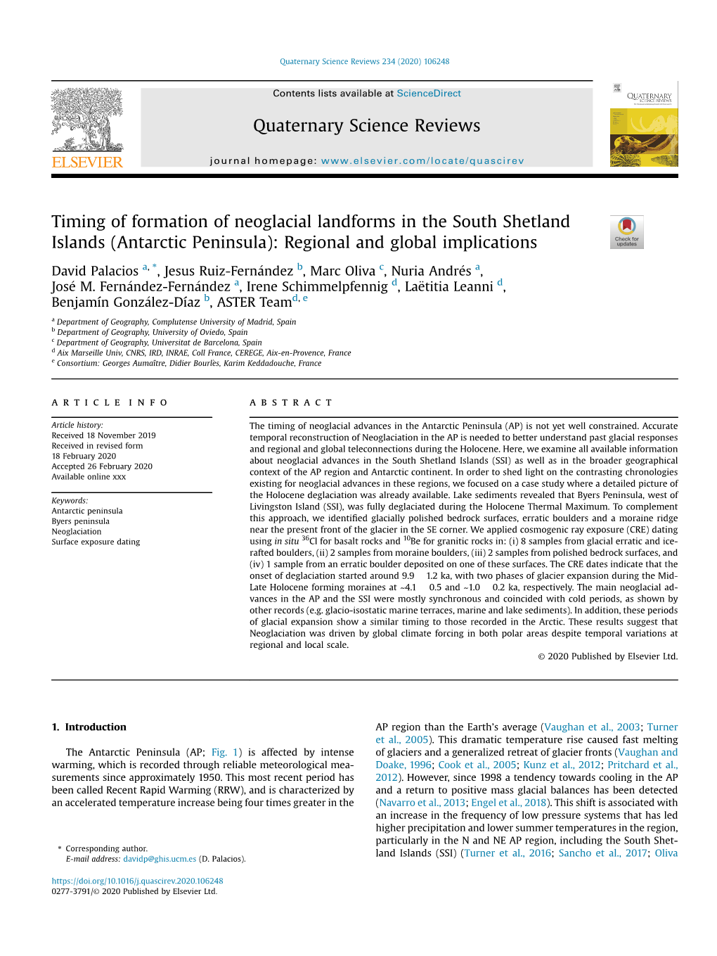 Antarctic Peninsula): Regional and Global Implications