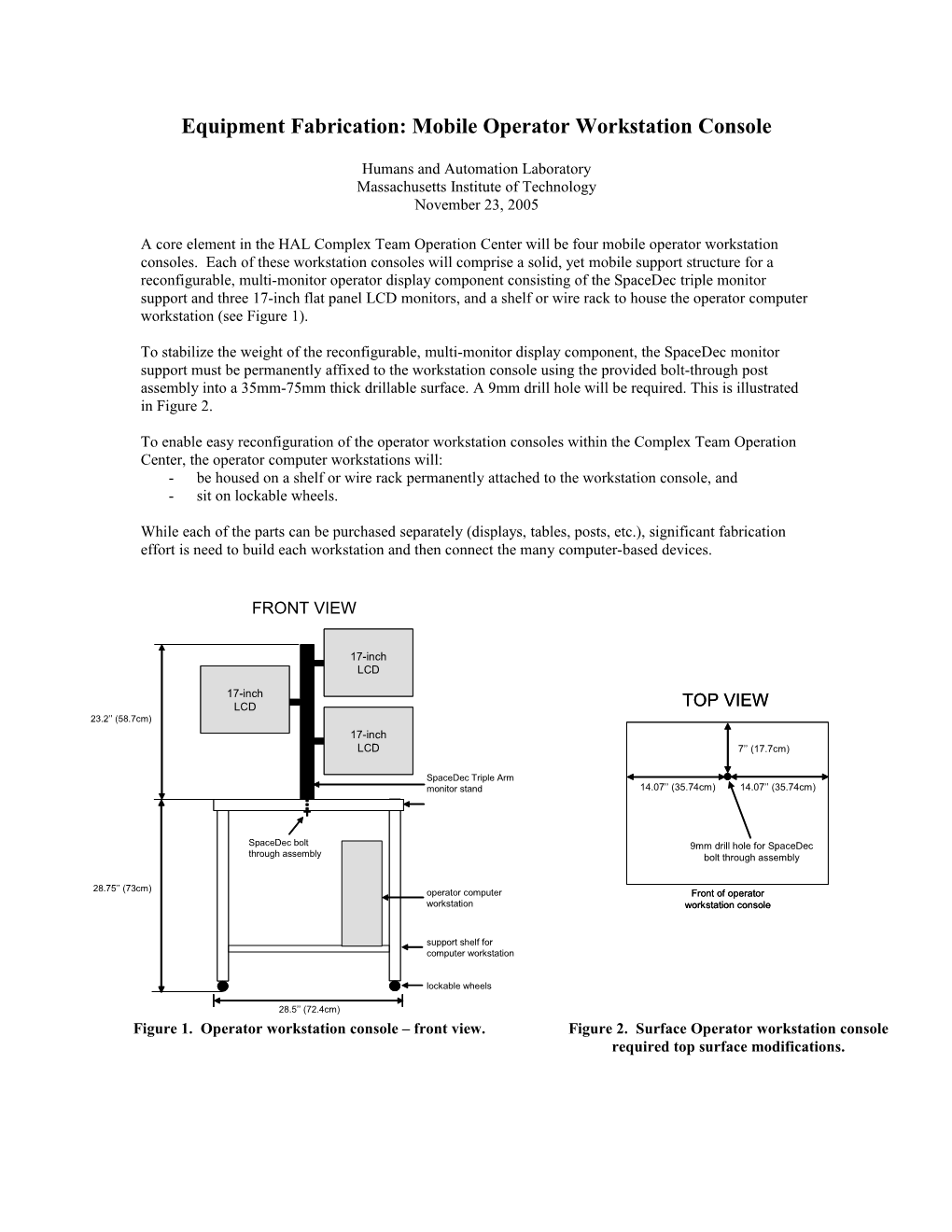 Equipment Fabrication: Mobile Operator Workstation Console