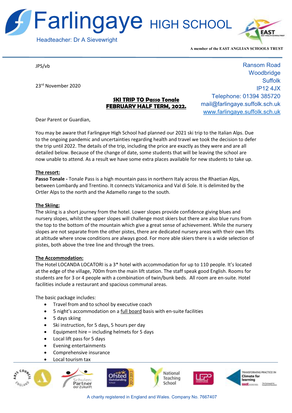 2022 NEW Ski Trip Letter