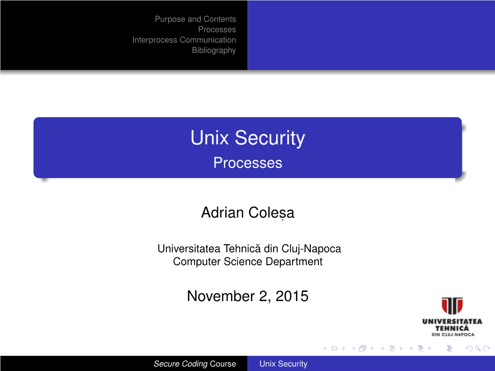 Unix Security Processes