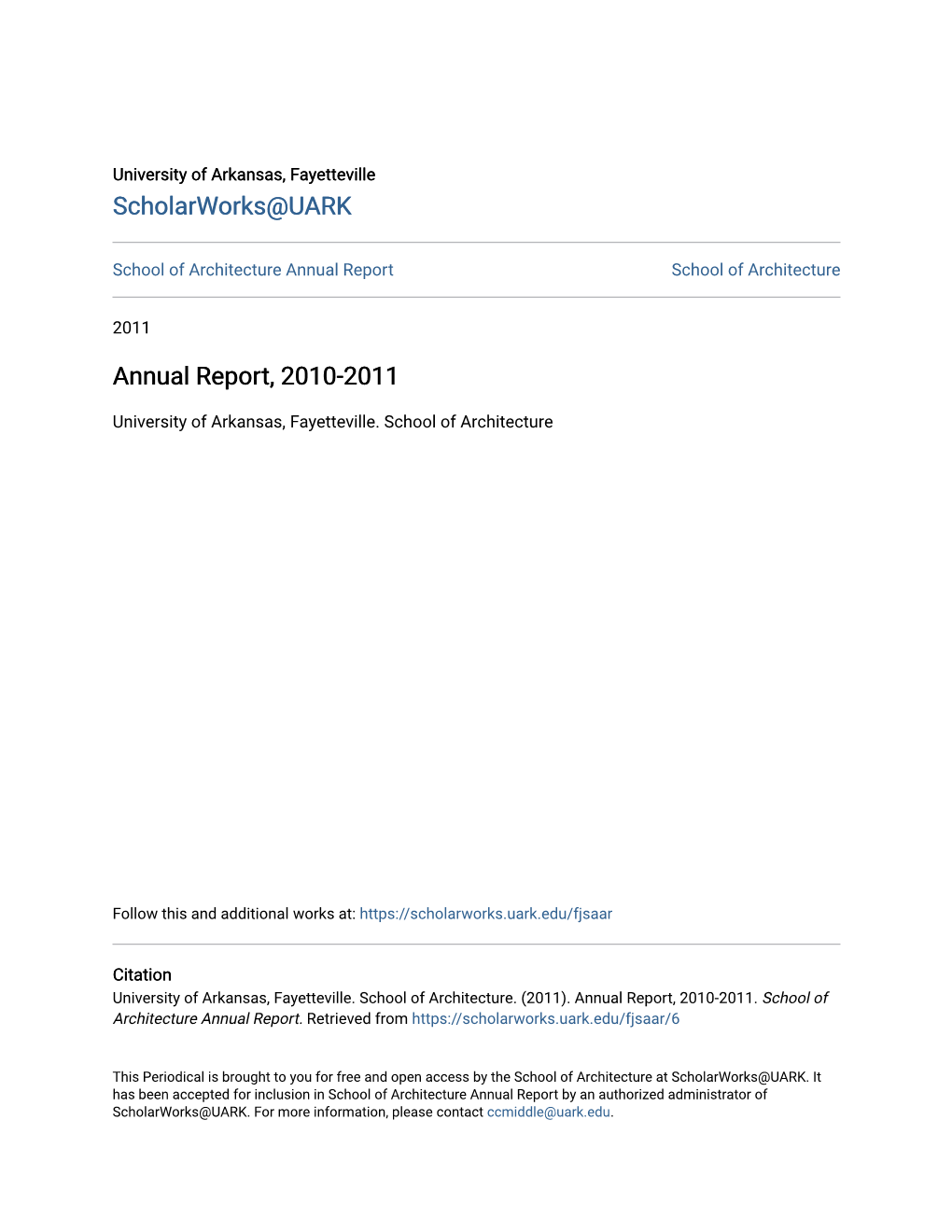 Annual Report, 2010-2011