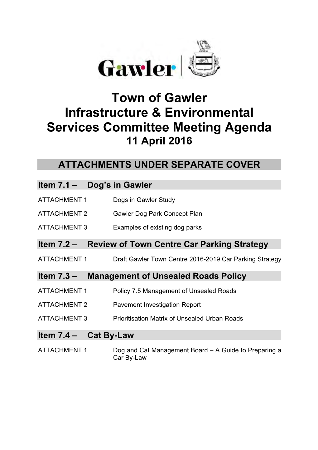 Town of Gawler Infrastructure & Environmental Services Committee