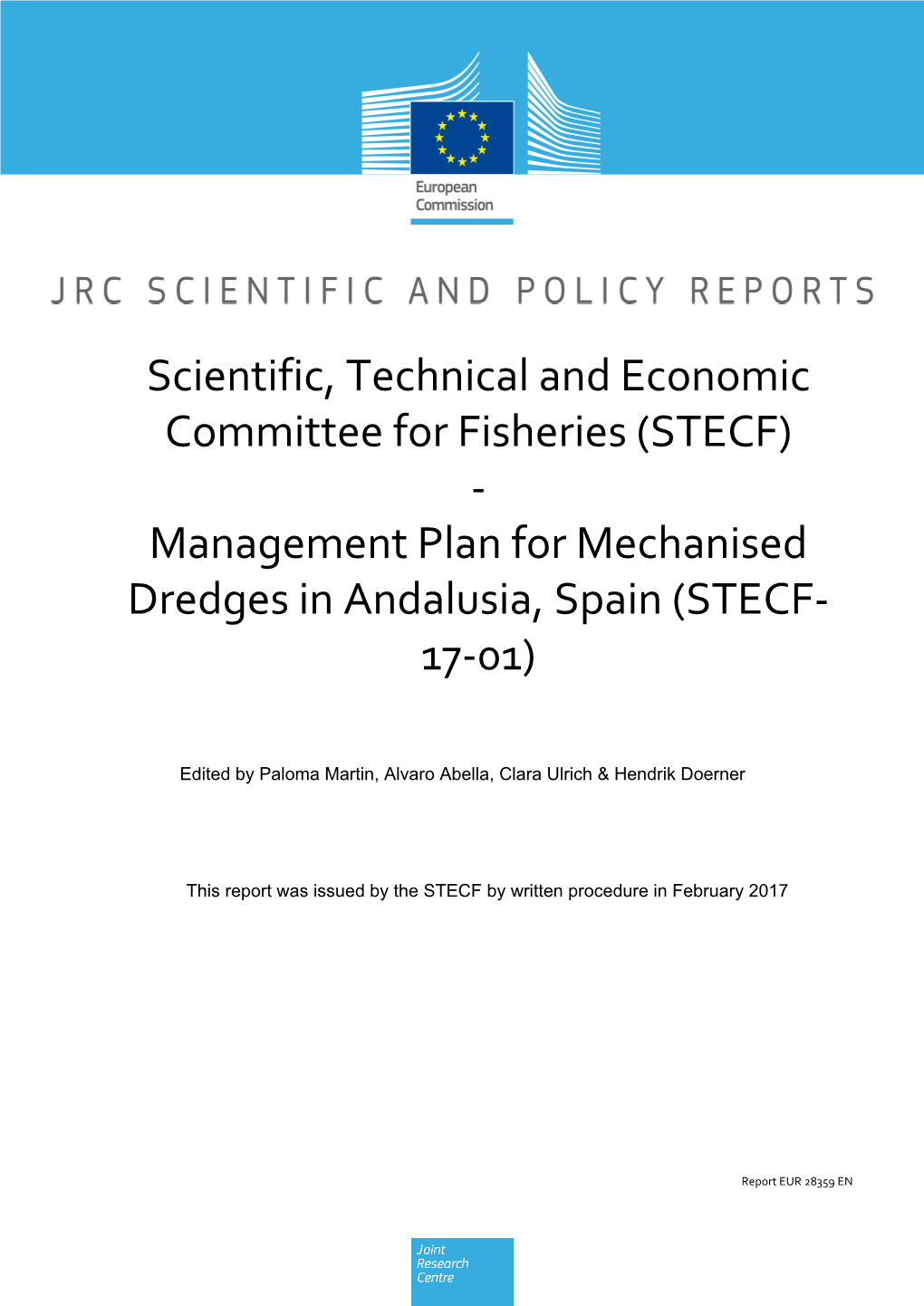 STECF) - Management Plan for Mechanised Dredges in Andalusia, Spain (STECF- 17-01