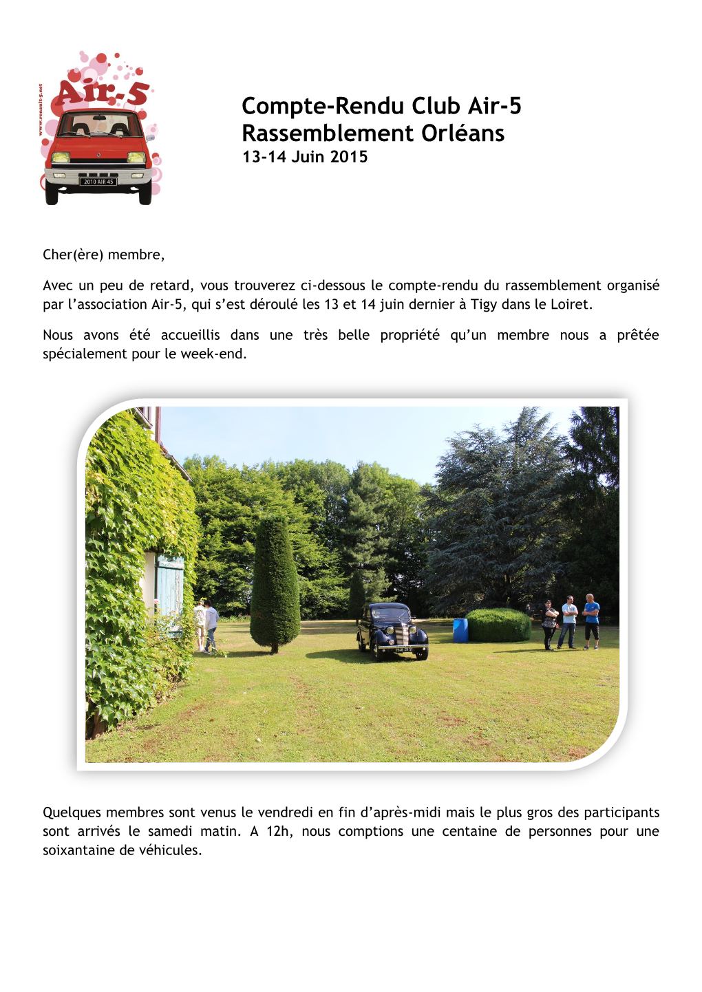 Compte-Rendu Club Air-5 Rassemblement Orléans 13-14 Juin 2015