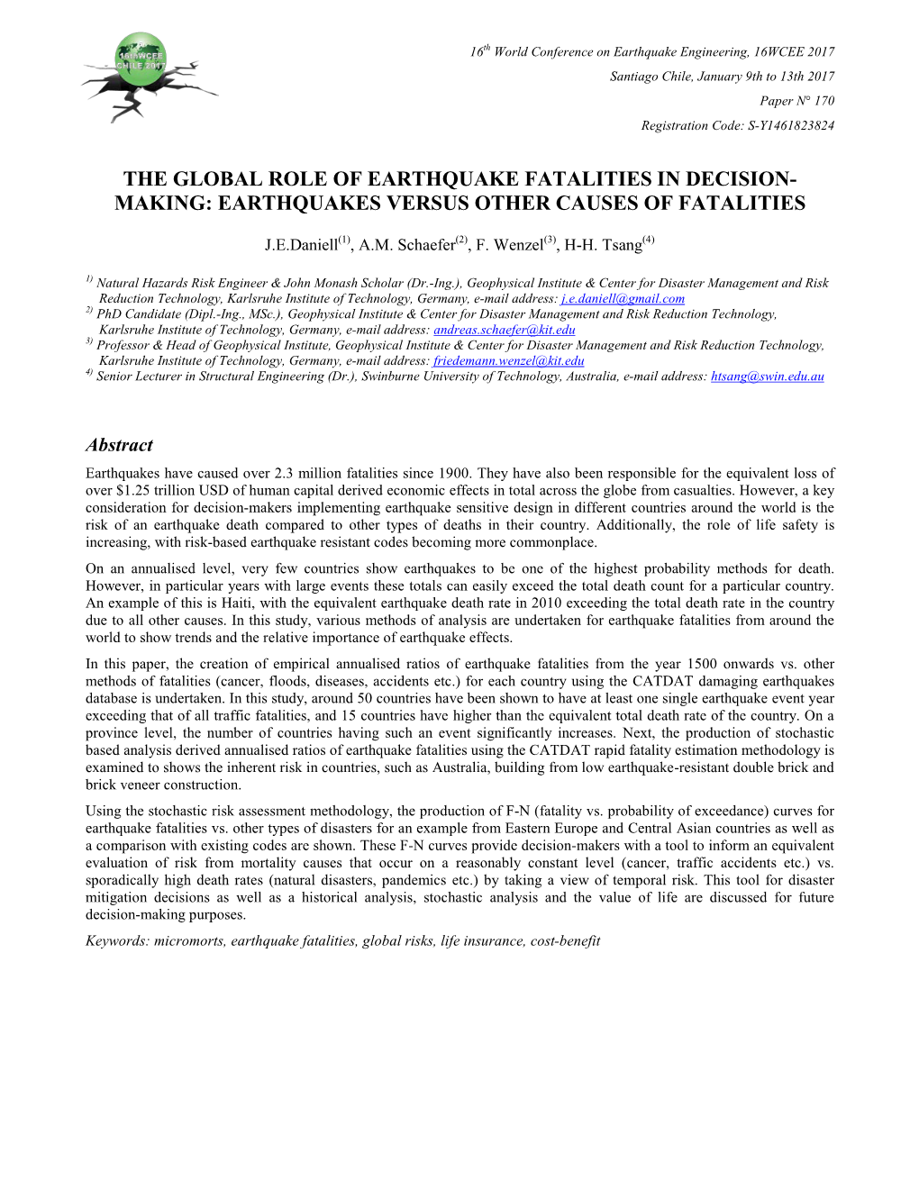 The Global Role of Earthquake Fatalities in Decision-Making