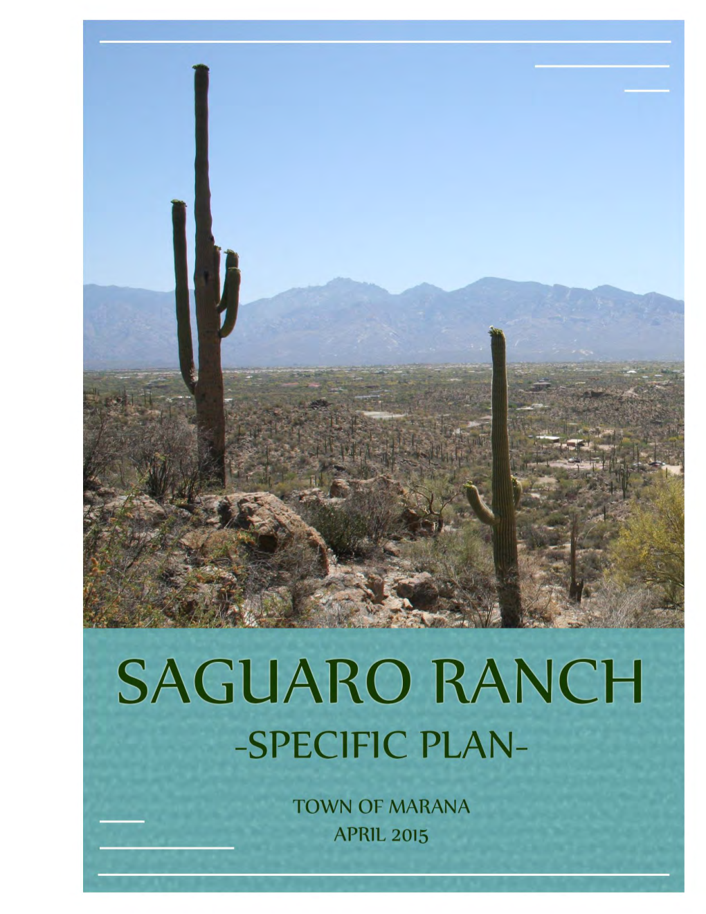 Saguaro Ranch Specific Plan Marana, Arizona