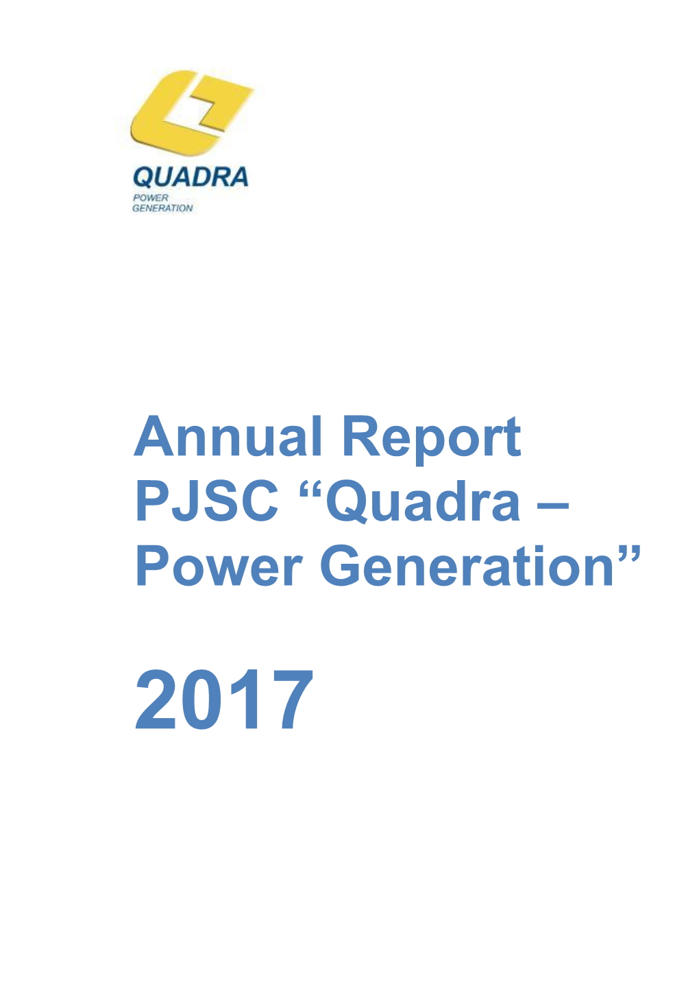 Annual Report PJSC “Quadra – Power Generation”