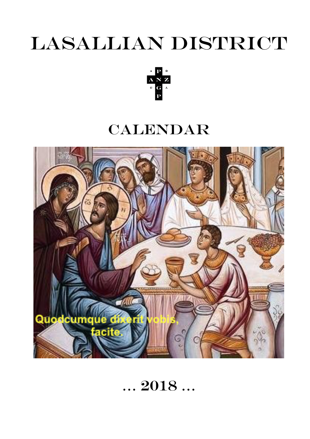 Lasallian District Calendar 2018