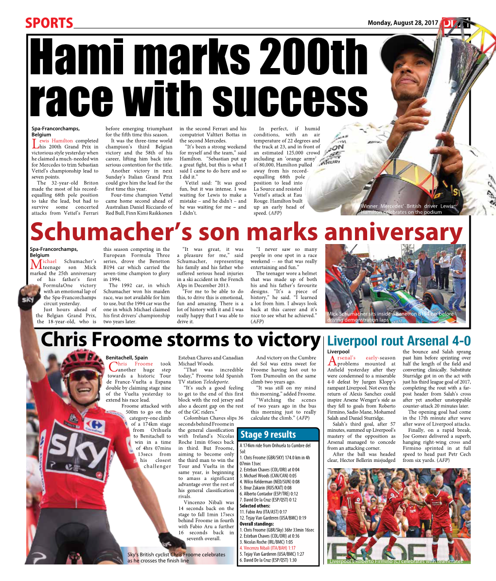 Schumacher's Son Marks Anniversary