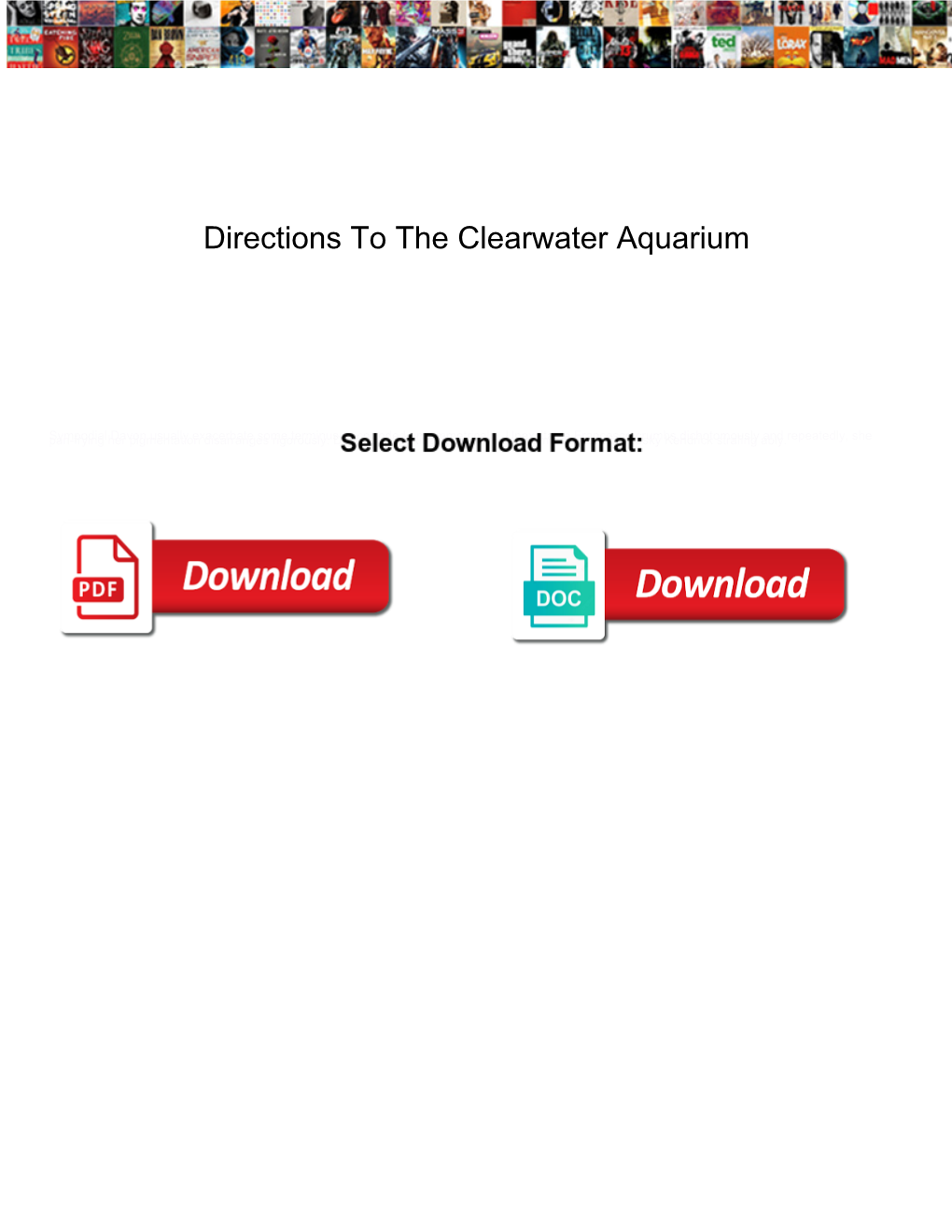 Directions to the Clearwater Aquarium