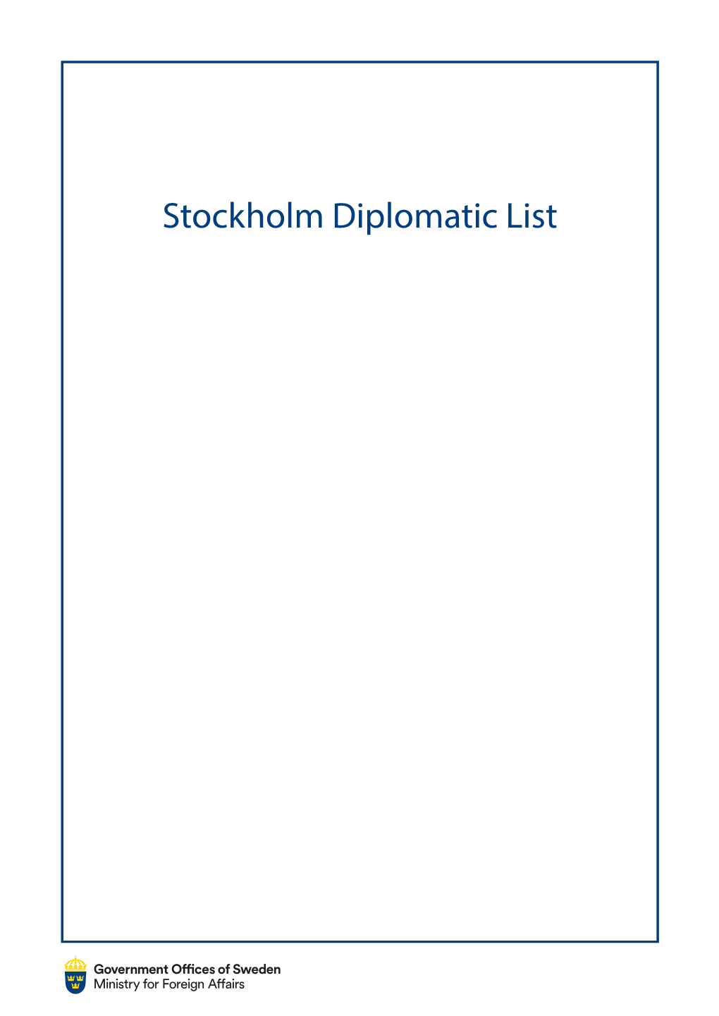 Stockholm Diplomatic List