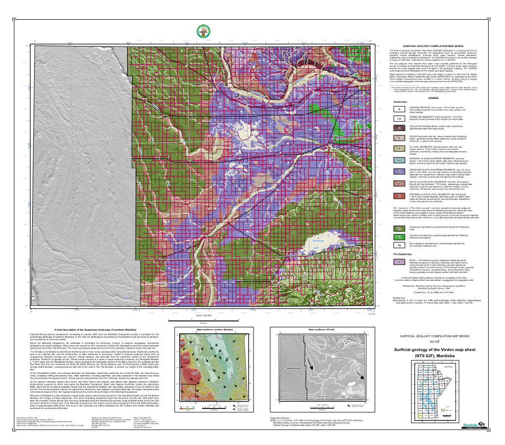 Surficial Geology of the Virden Map Sheet (NTS 62F), Manitoba