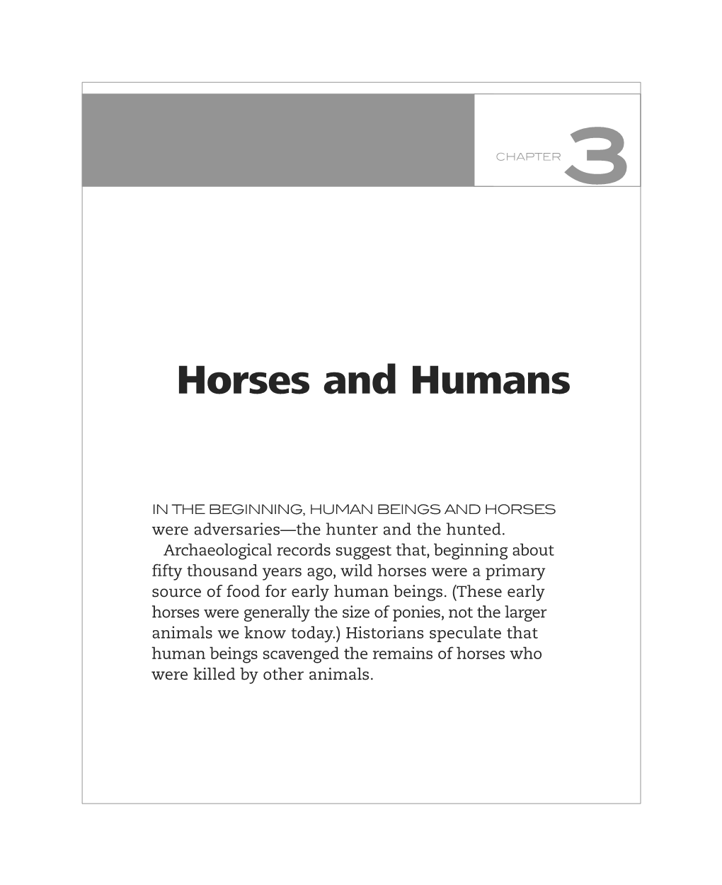 Horses and Humans