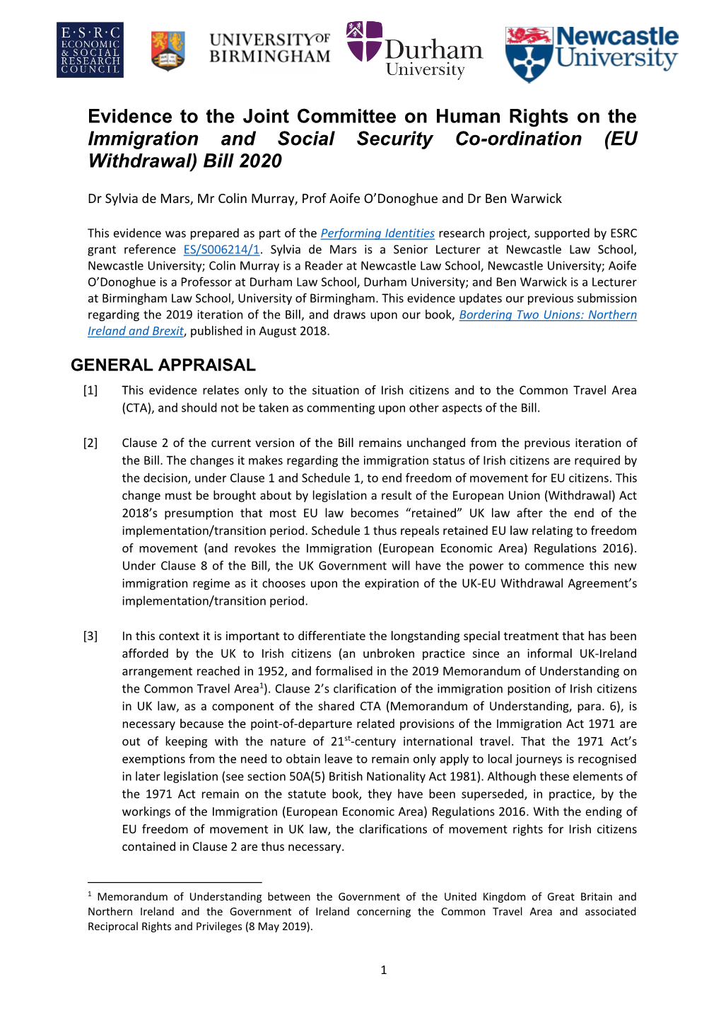 (EU Withdrawal) Bill 2020