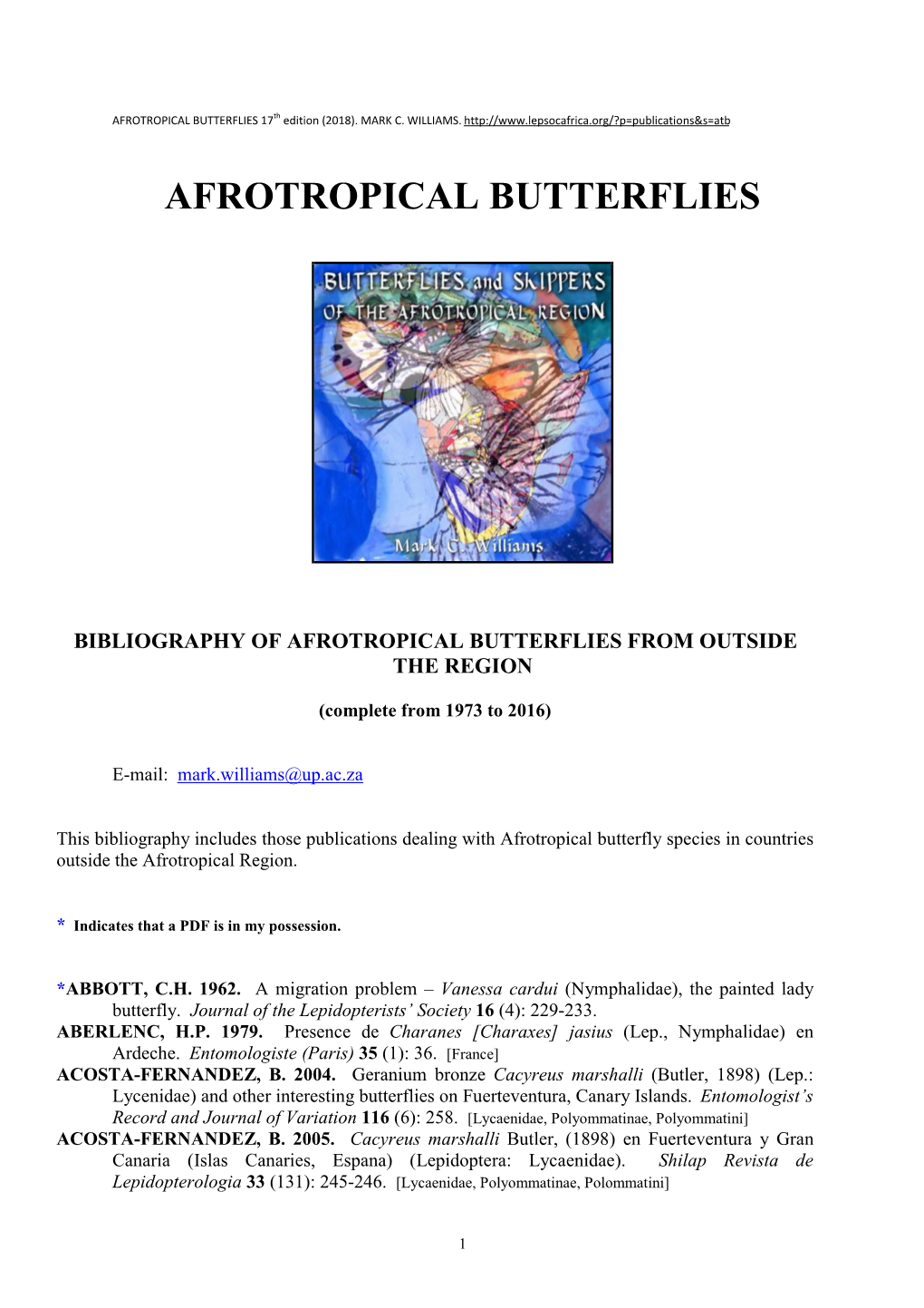 429 Bibliography of Extra-Afrotropical