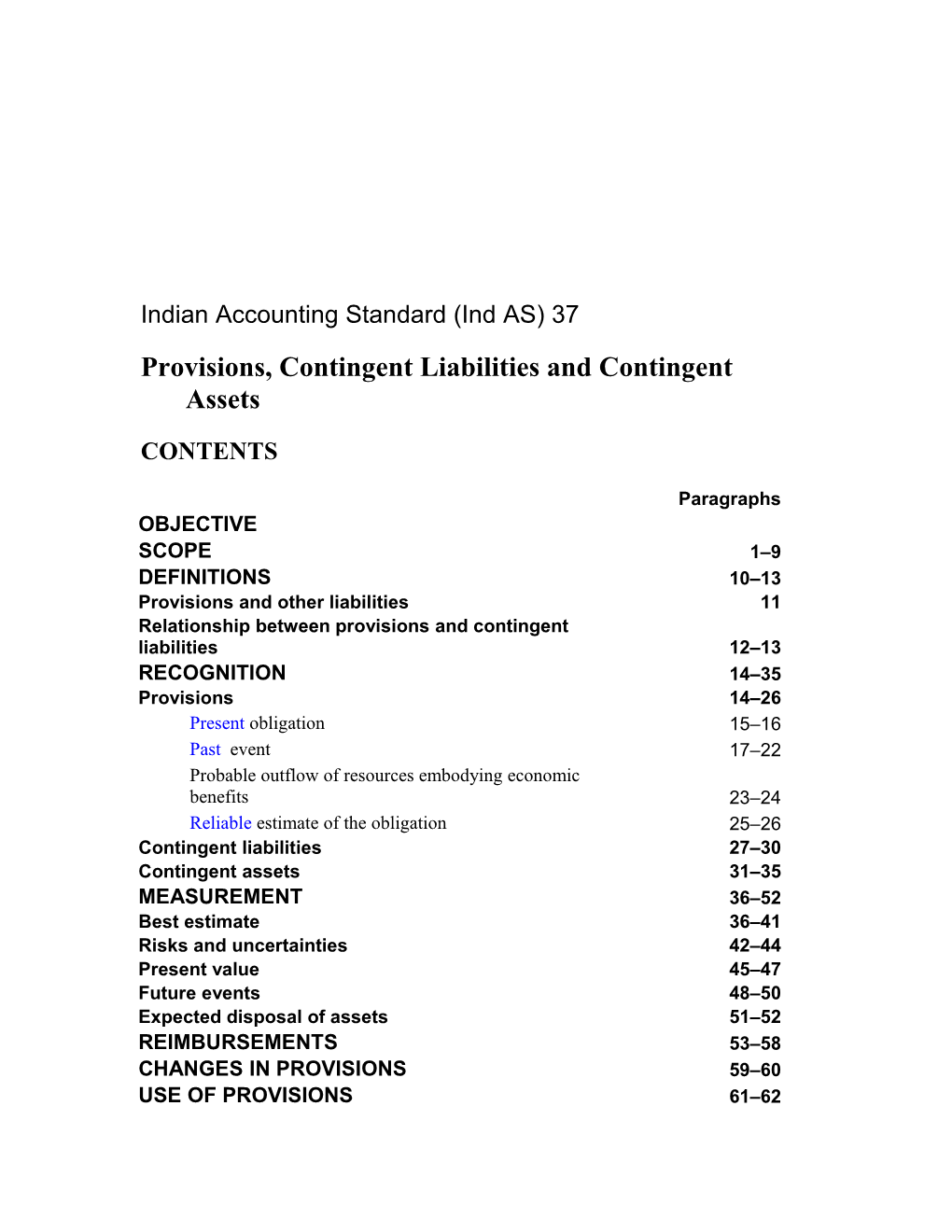 Indian Accounting Standards(Ind AS) 37