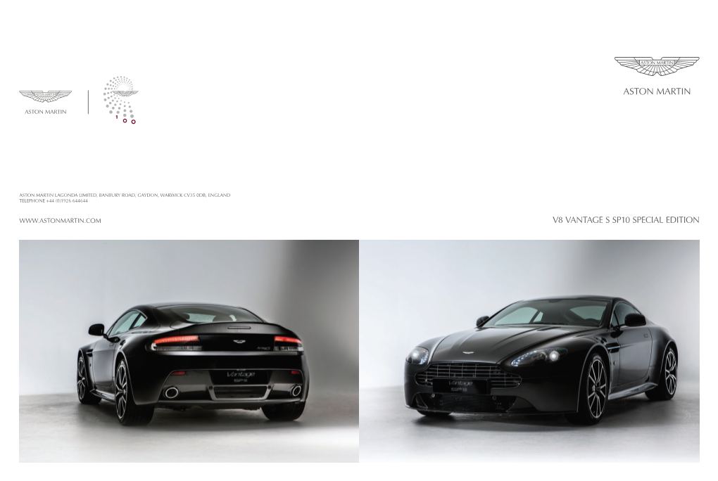 V8 Vantage S SP10 Special Edition Aston Martin V8 Vantage S SP10 Special Edition