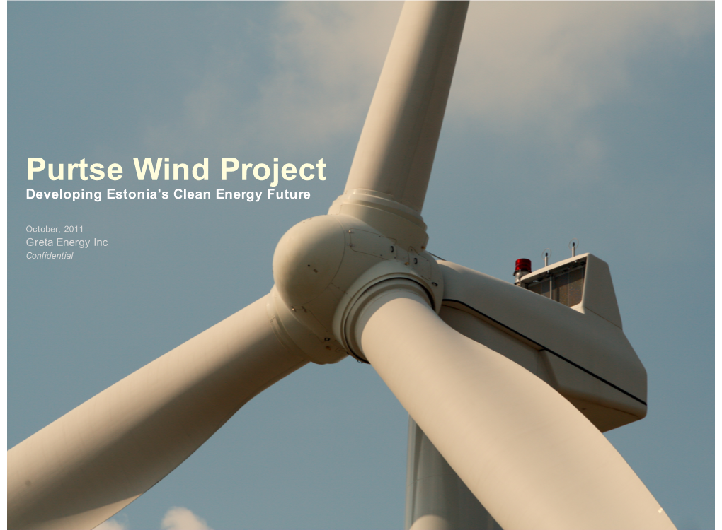 Purtse Wind Project Developing Estonia’S Clean Energy Future