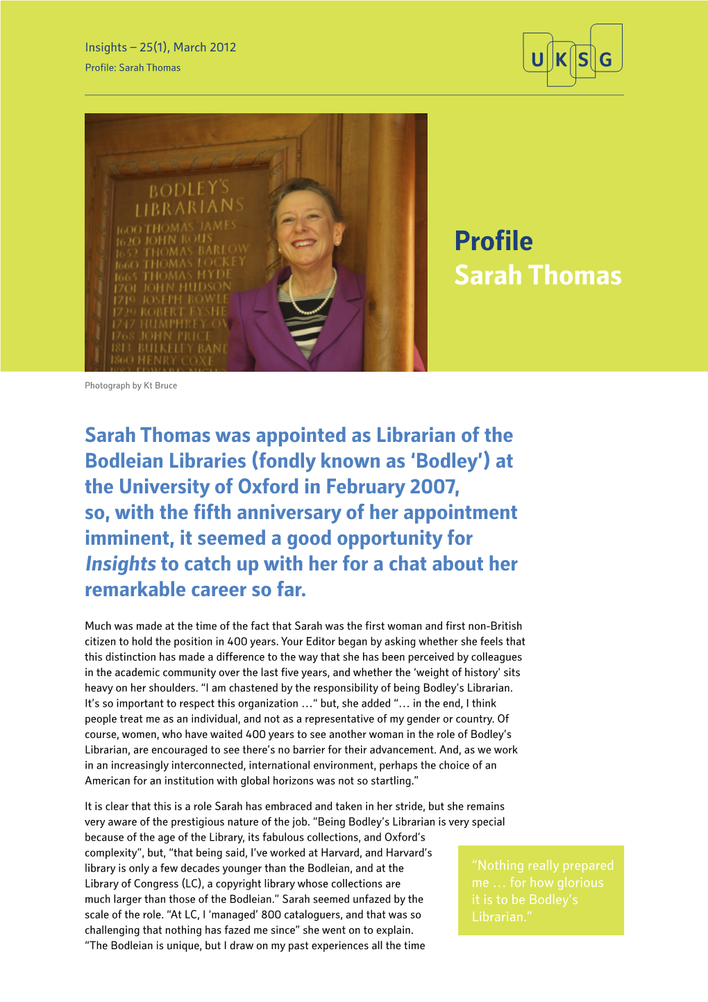 Profile Sarah Thomas