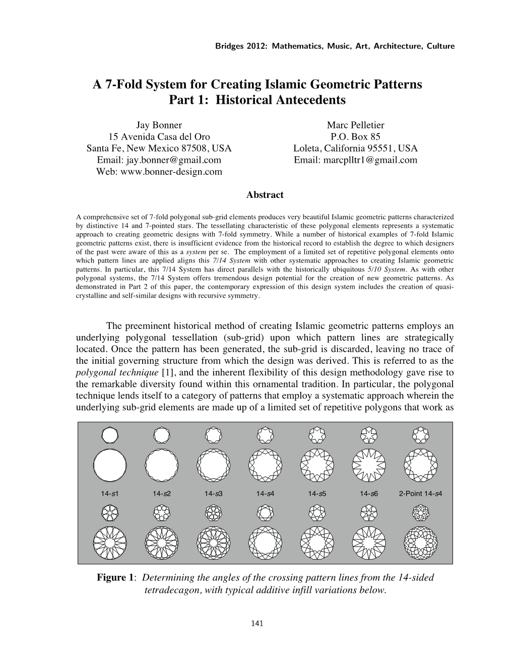 A 7-Fold System for Creating Islamic Geometric Patterns Part 1: Historical Antecedents