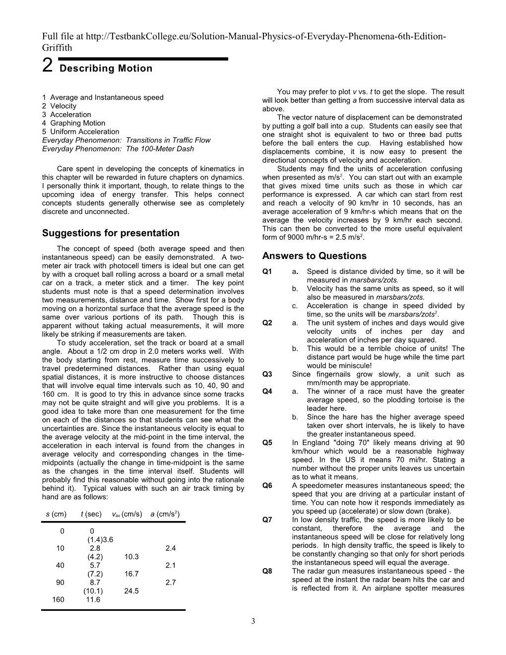 2 Description of Motion