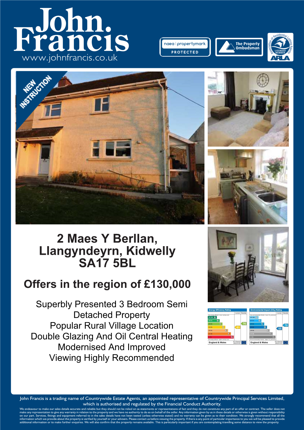 2 Maes Y Berllan, Llangyndeyrn, Kidwelly SA17 5BL Offers in the Region of £130,000