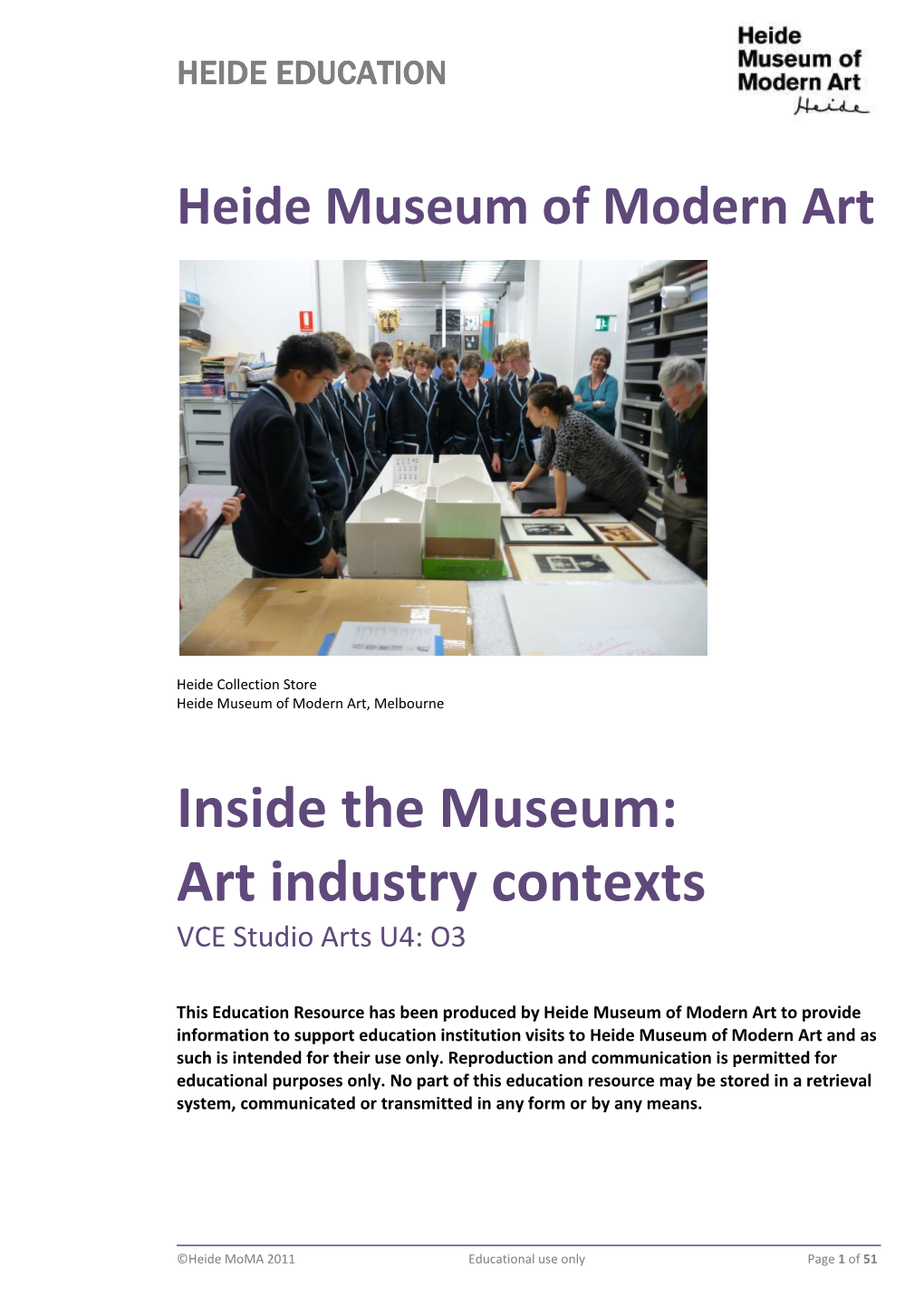 Inside the Museum: Art Industry Contexts VCE Studio Arts U4: O3