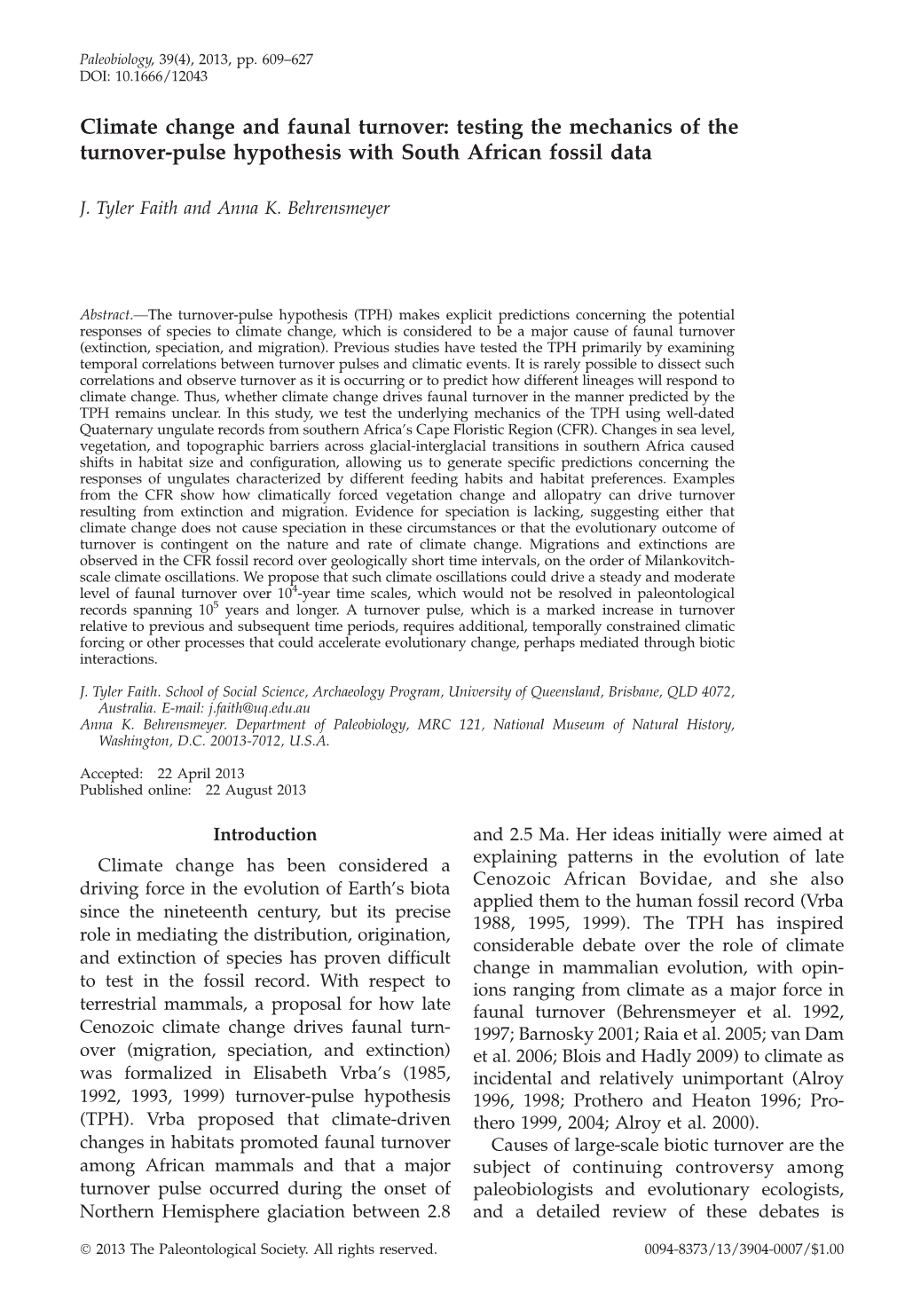 Testing the Mechanics of the Turnover-Pulse Hypothesis with South African Fossil Data