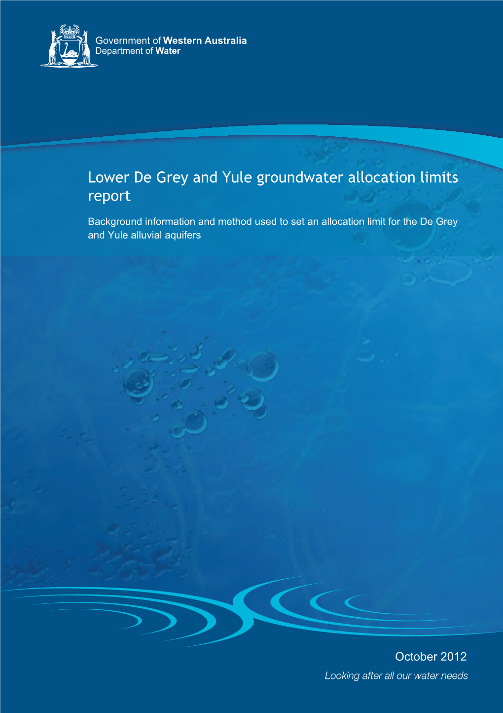 Lower De Grey and Yule Groundwater Allocation Limits Report