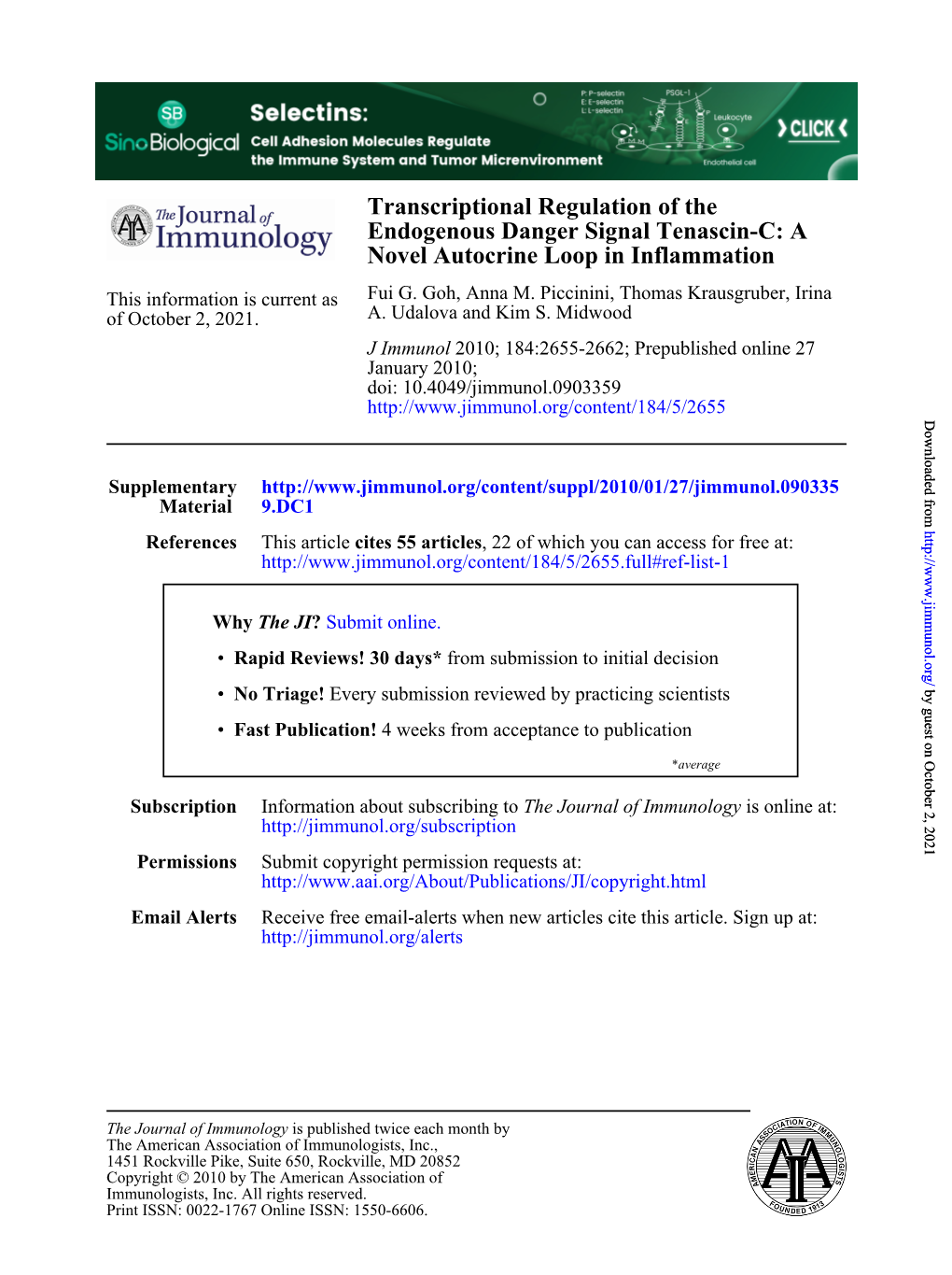 A Novel Autocrine Loop in Inflammation