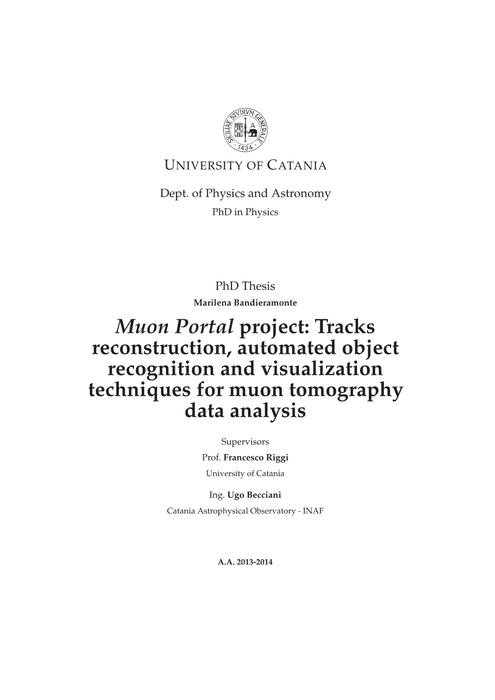 Muon Portal Project: Automated Object Recognition and Visualization