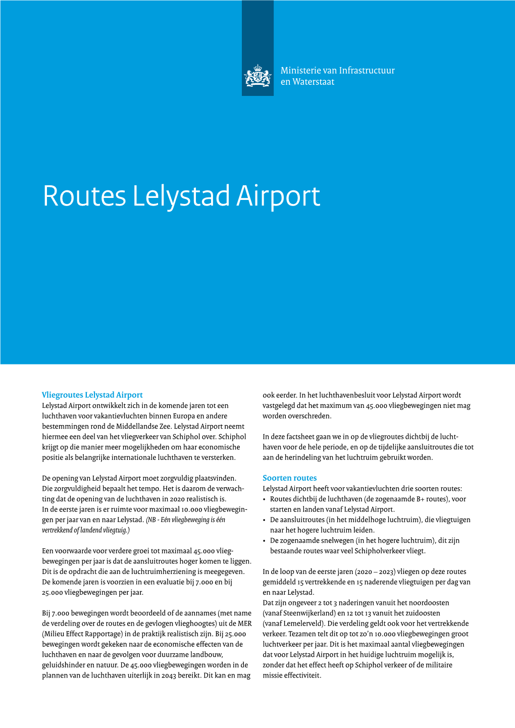 Open Het Bestand Factsheet Routes Lelystad Airport