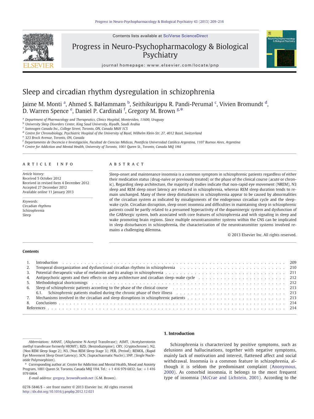 Sleep and Circadian Rhythm Dysregulation in Schizophrenia