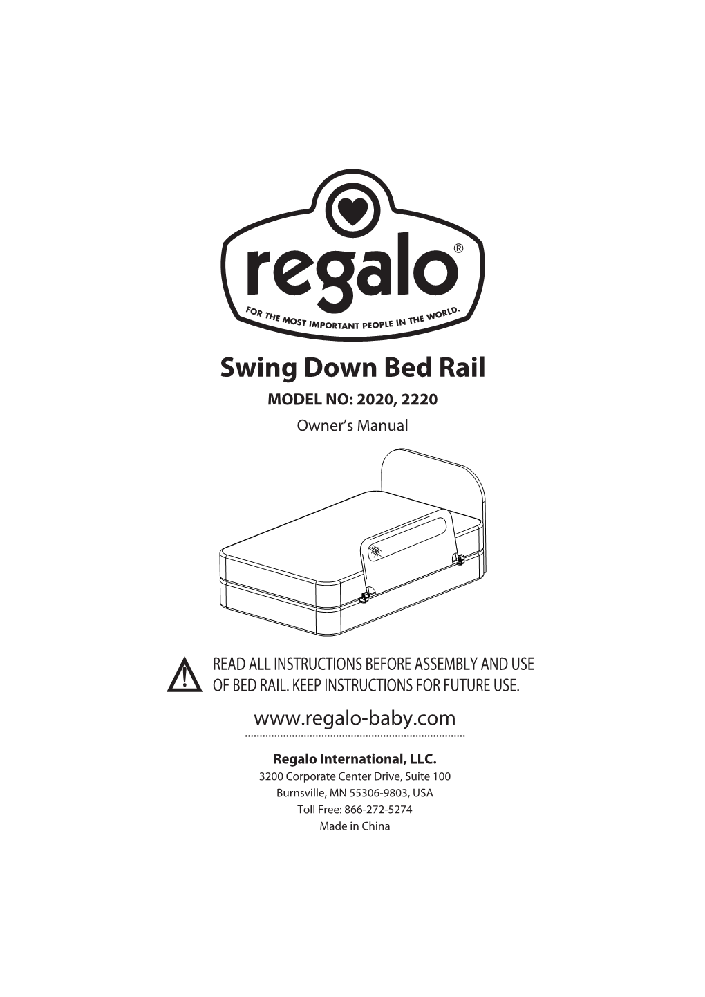 Swing Down Bed Rail MODEL NO: 2020, 2220 Owner’S Manual