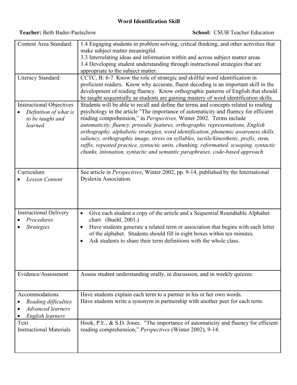 Lesson Plan Form s6