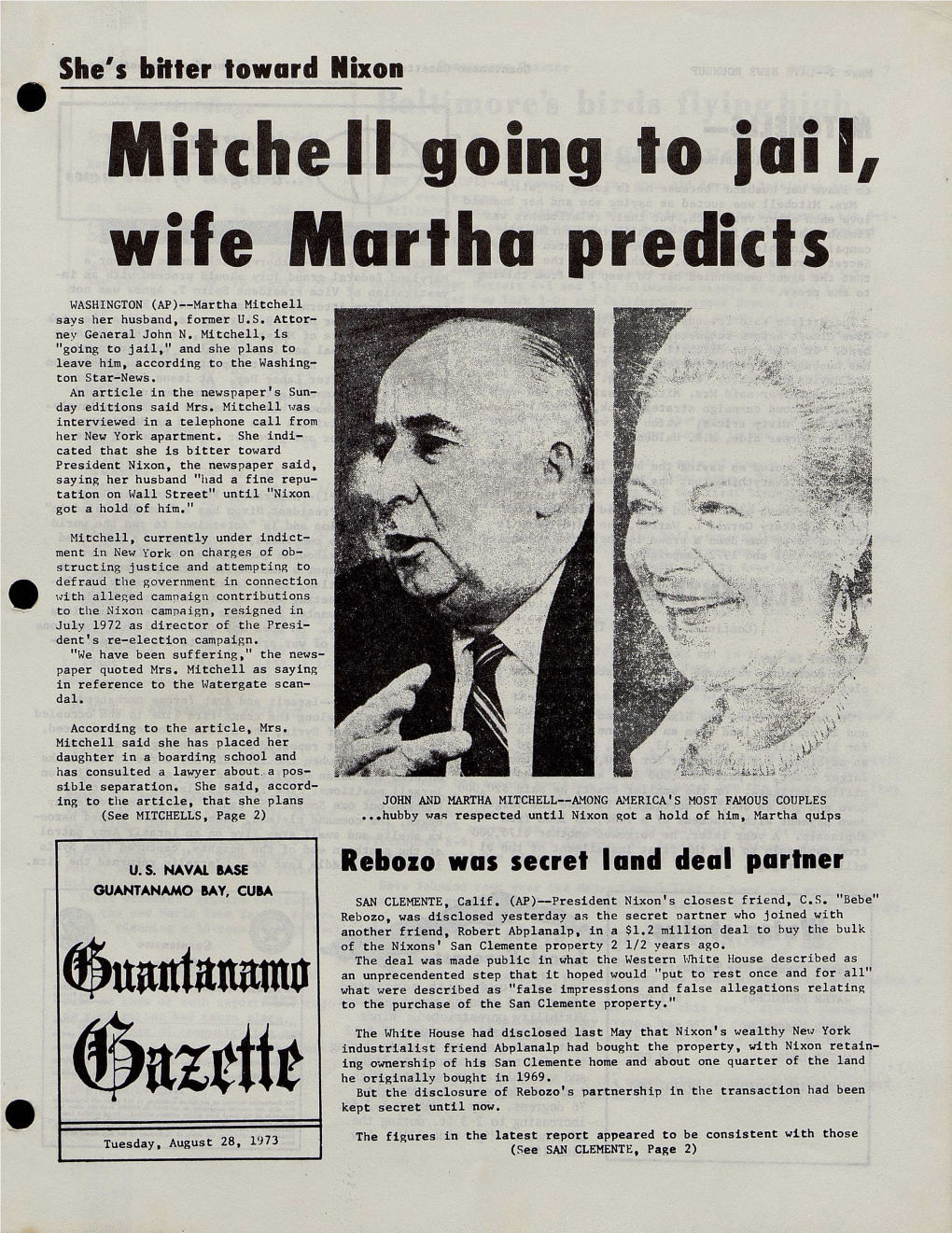 Mitchell Going to Jail, Wife Martha Predicts