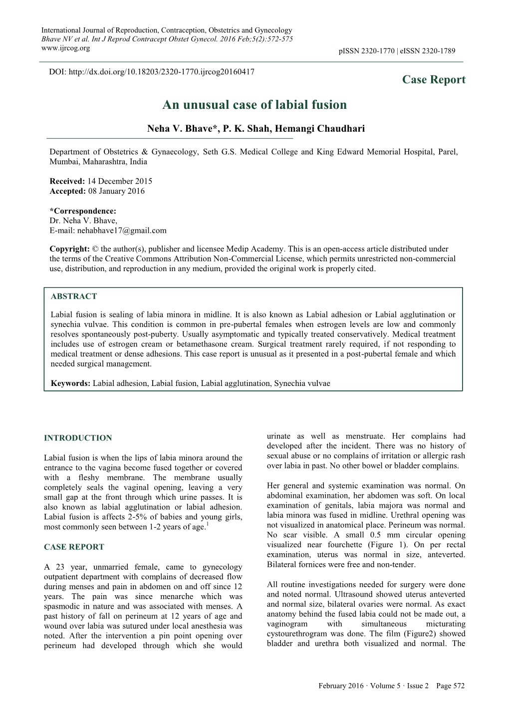 An Unusual Case of Labial Fusion