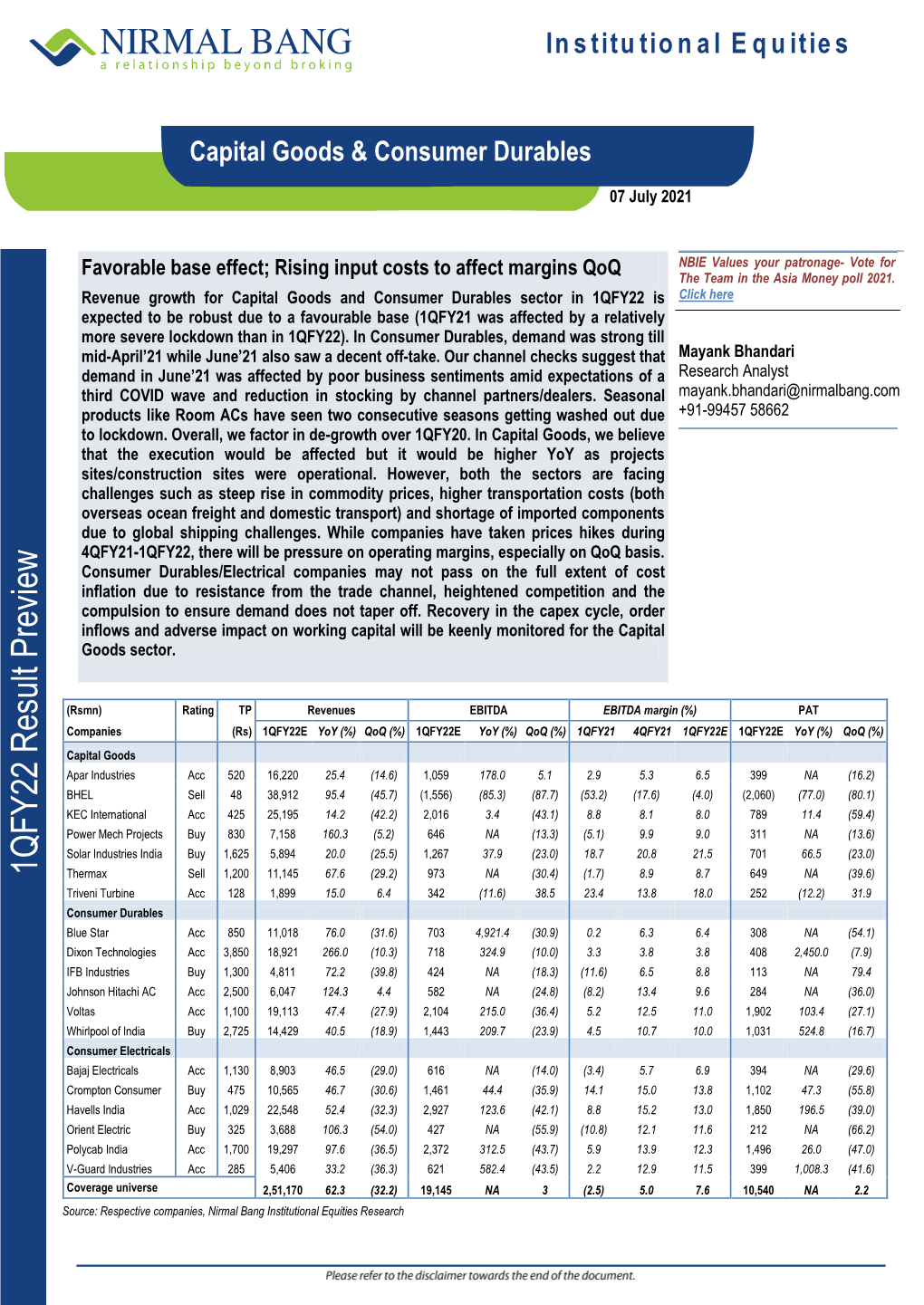 1QFY22 Result Preview